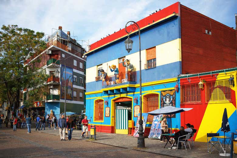 Panorâmica da rua Caminito em La Boca