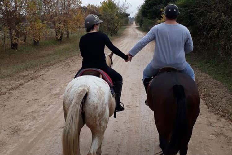 Disfrutando del paseo a caballo