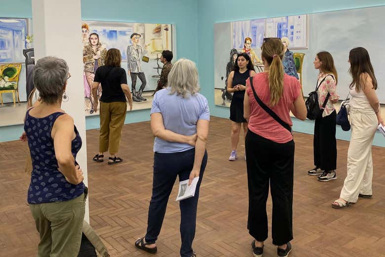 Durante el recorrido en galería Piedras