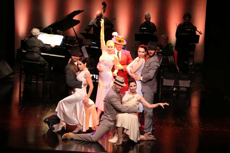 Enjoying the show at Teatro Astor Piazzolla