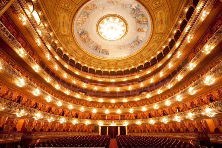 A vista superior do teatro