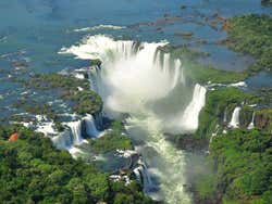 Views of Iguazu Falls from a helicoper