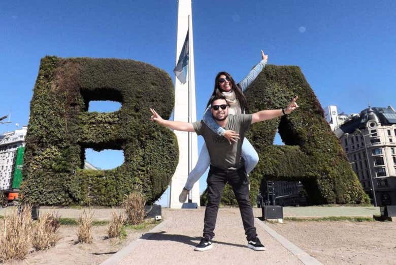 Foto no Obelisco feita durante el tour