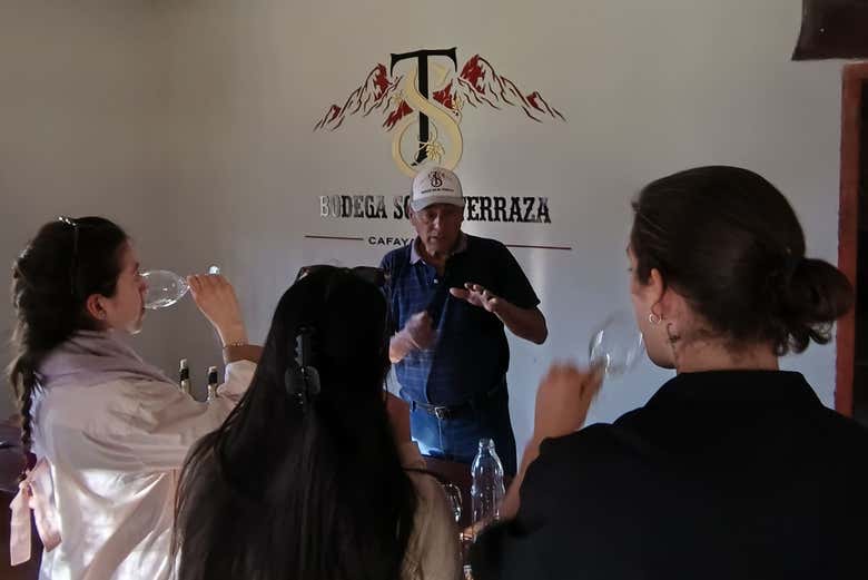 Durante la cata de vino