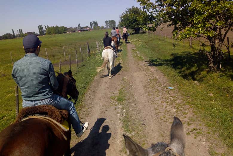Disfrutando del paseo a caballo