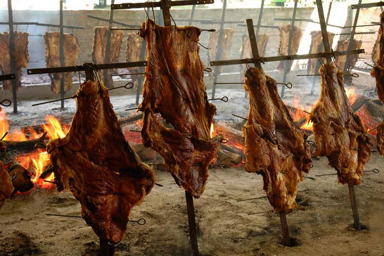 Asado en la estancia La Alameda