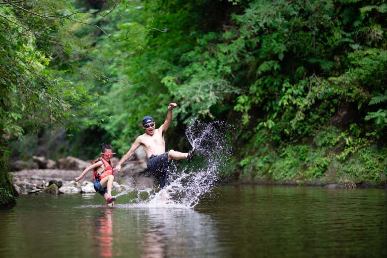 Disfrutando del río Porteño
