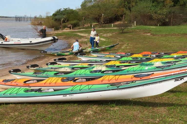 Getting the kayaks ready for the activity