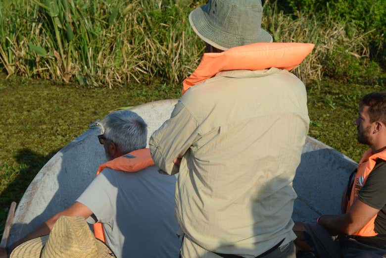 Disfrutando de la travesía por la laguna