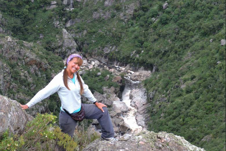 Disfrutando de los paisajes de la Quebrada del Condorito