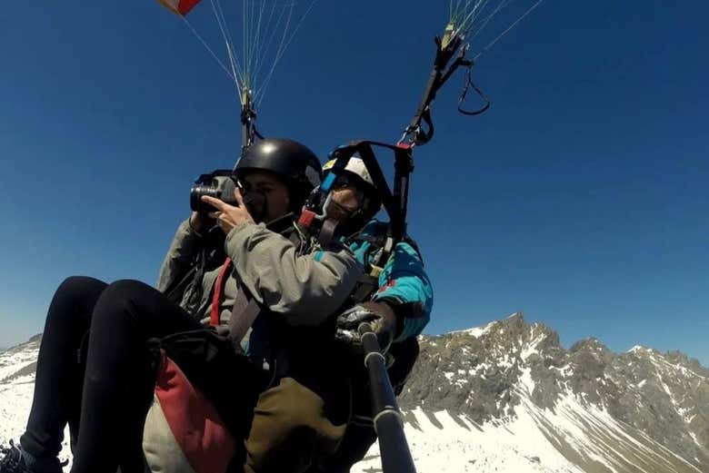 Fotografiando los picos nevados