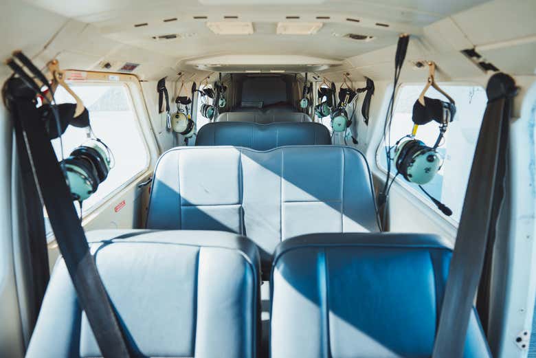 Los asientos de la avioneta