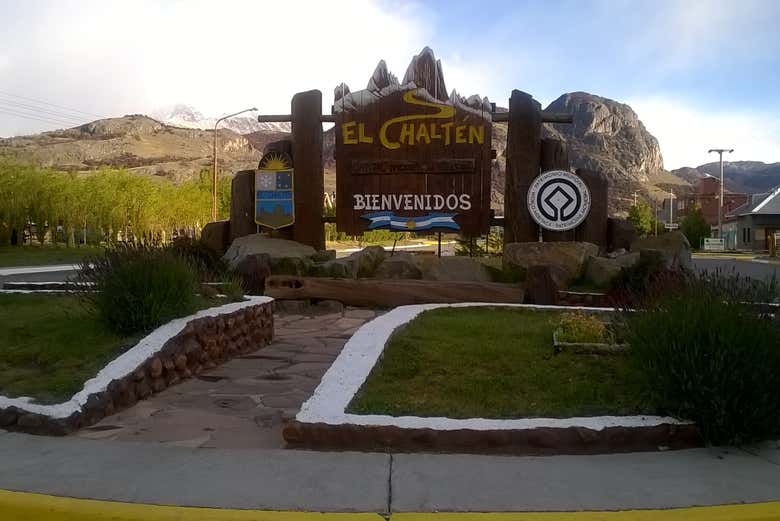 Placa de boas-vindas a El Chaltén