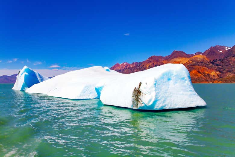 Uno de los bloques de hielo del glaciar Viedma