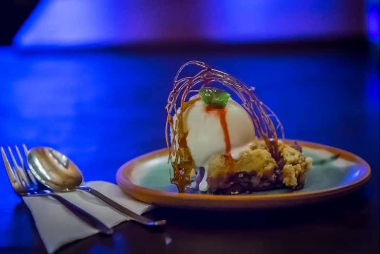 Concluiremos la cena en la estancia con un rico postre