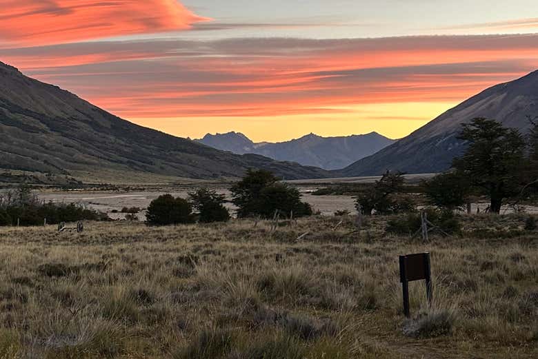 El amanecer en el Parque Nacional Perito Moreno
