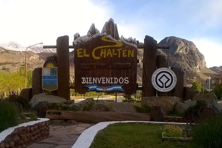 Cartel de bienvenida a El Chaltén