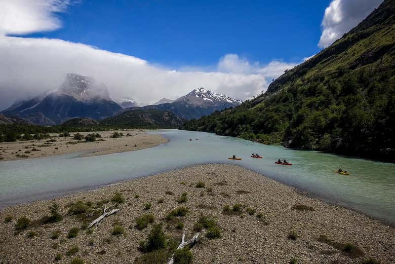 Diversión durante el tour en kayak