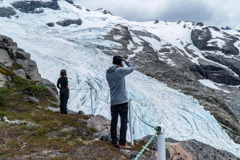 Fotografiando el glaciar Vespignani