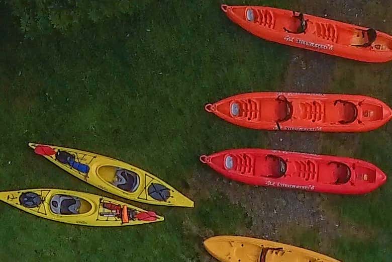 Panorámica de los kayaks