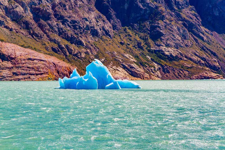 Uno de los bloques de hielo del lago Viedma