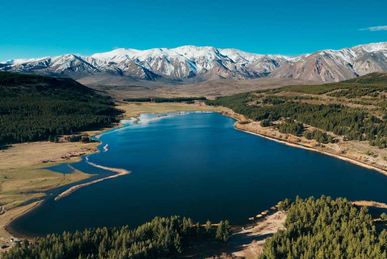Vista aérea da laguna La Zeta