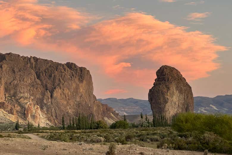 El paisaje durante un atardecer