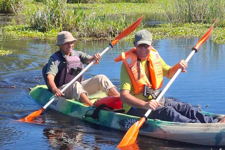 Durante el tour en kayak por el arroyo Carambola 