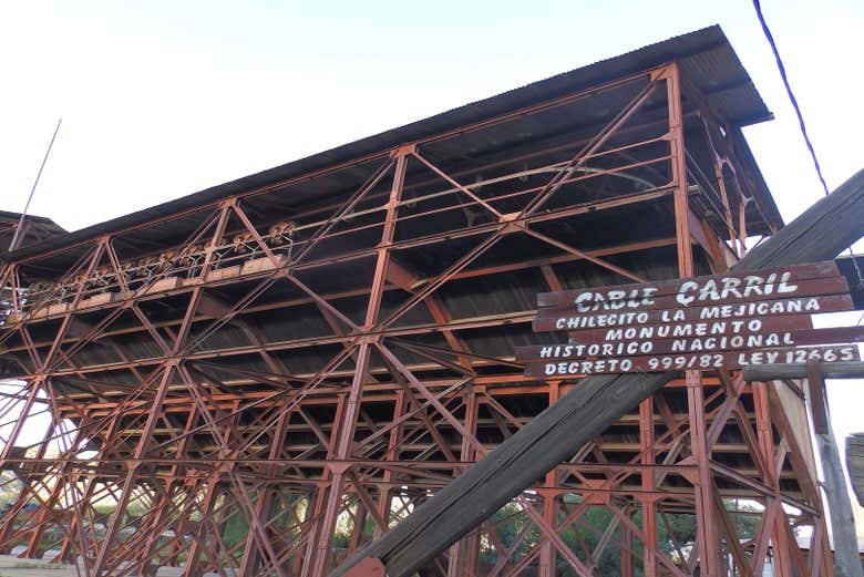 Cable Carril, utilizado para transportar o ouro