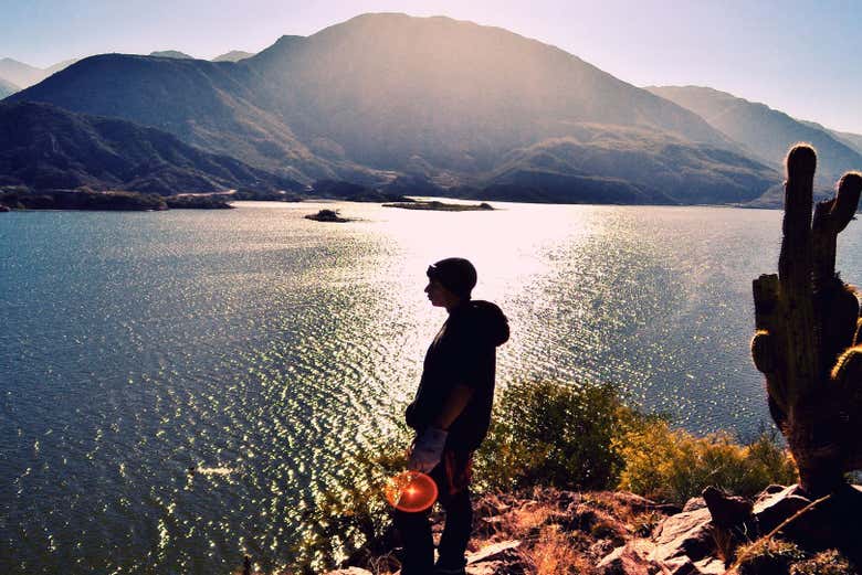 Contemplando a lagoa
