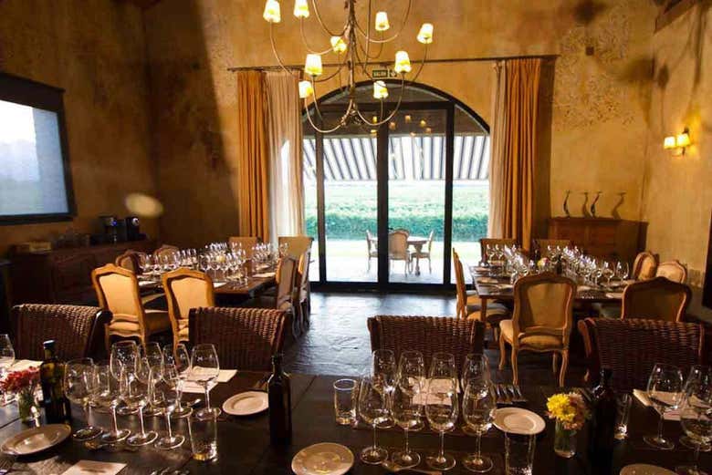 Sala de degustações da adega Andeluna