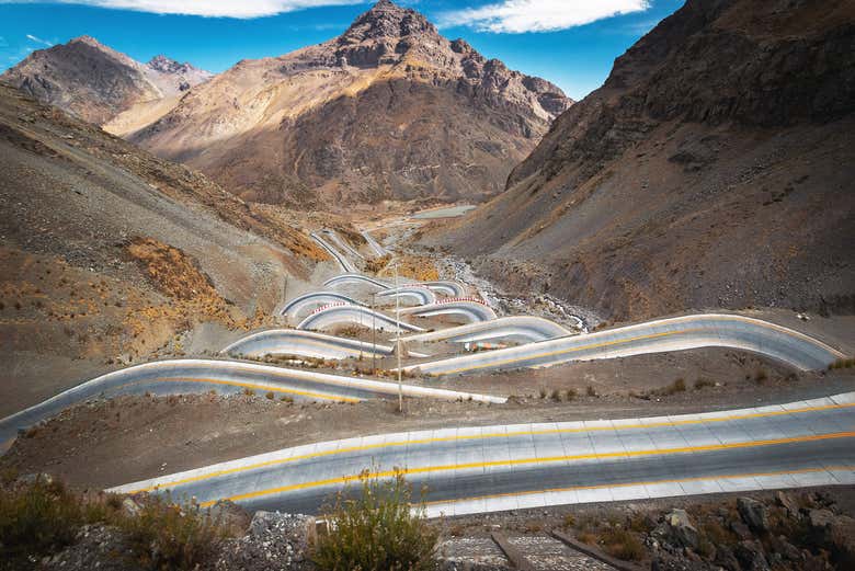 Strada andina tra Mendoza e Santiago de Cile
