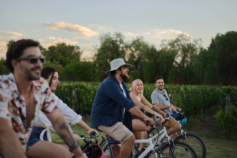 Disfrutando del recorrido ciclista