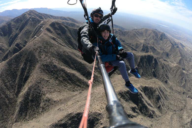 Flying over the foothills of the Andes