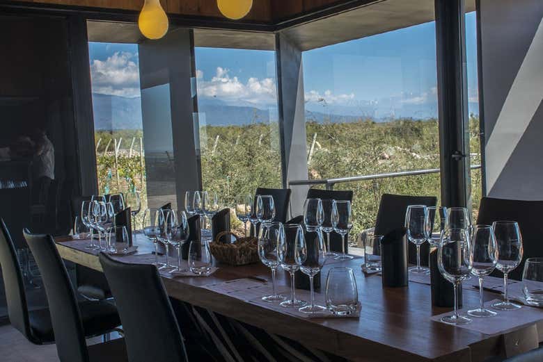 Sala de degustações da adega Corazón del Sol