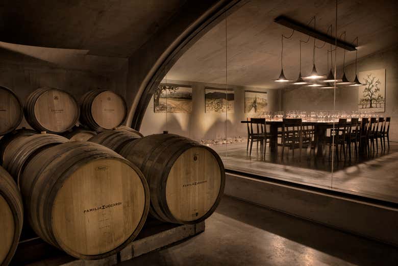 Sala de degustação da adega Zuccardi Valle de Uco