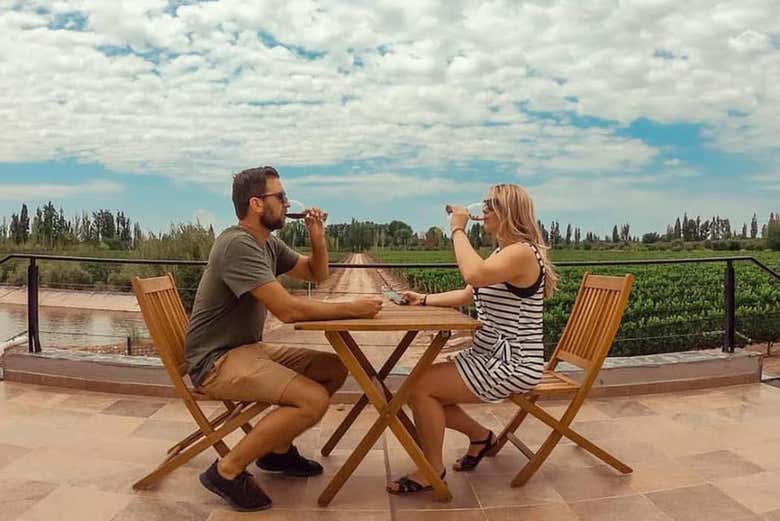 Enjoying a glass of wine