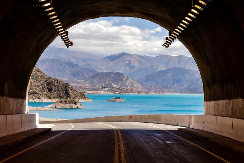 Views of the Potrerillos Reservoir