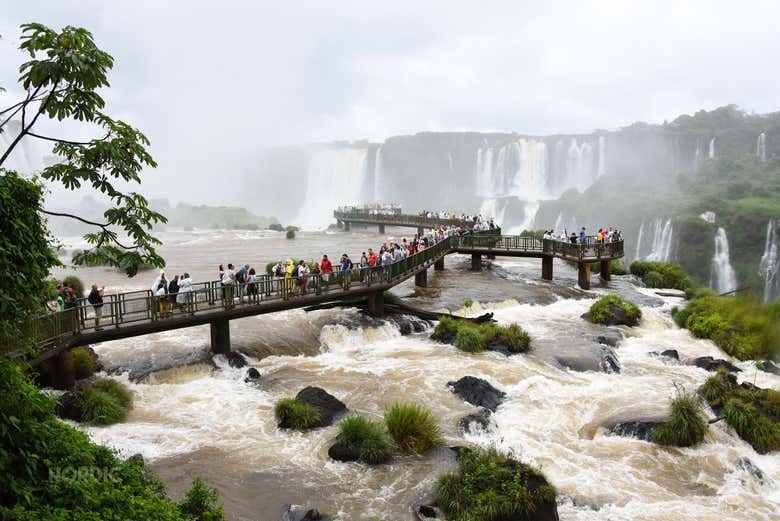 Admirando las cataratas desde el lado brasileño