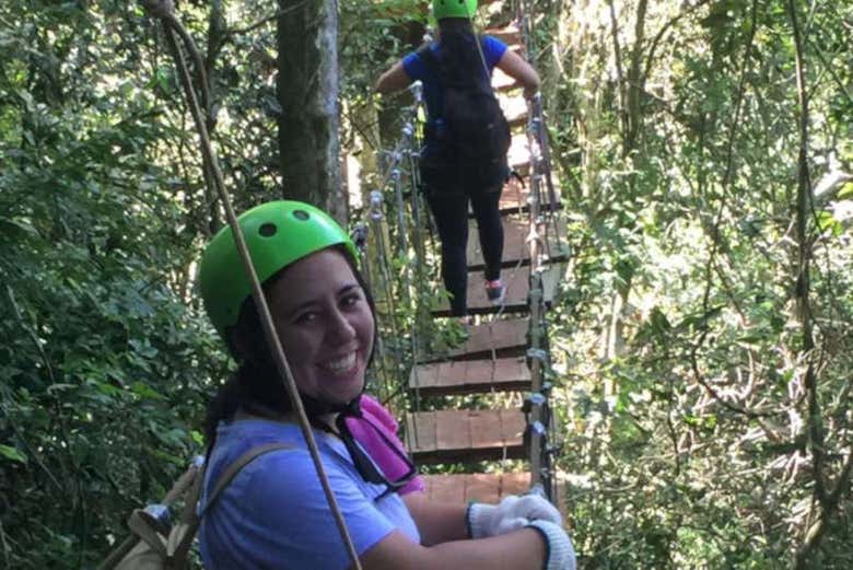 Enjoying the hanging bridge