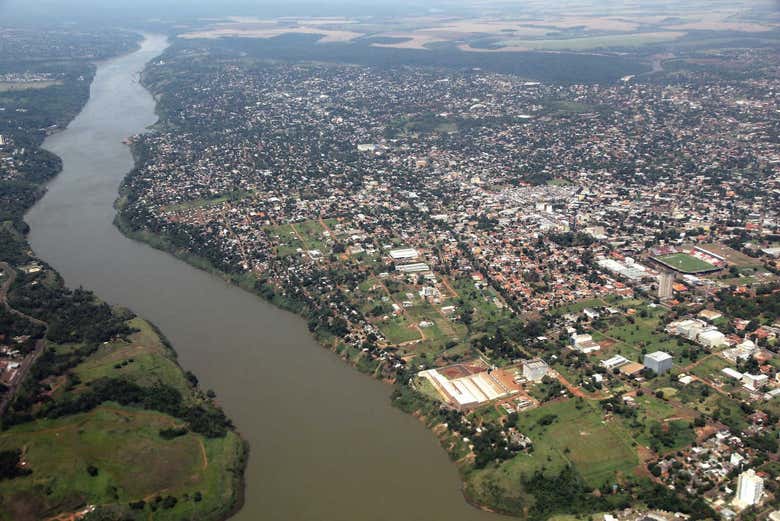 Bird's eye view of Ciudad del Este, in Paraguay