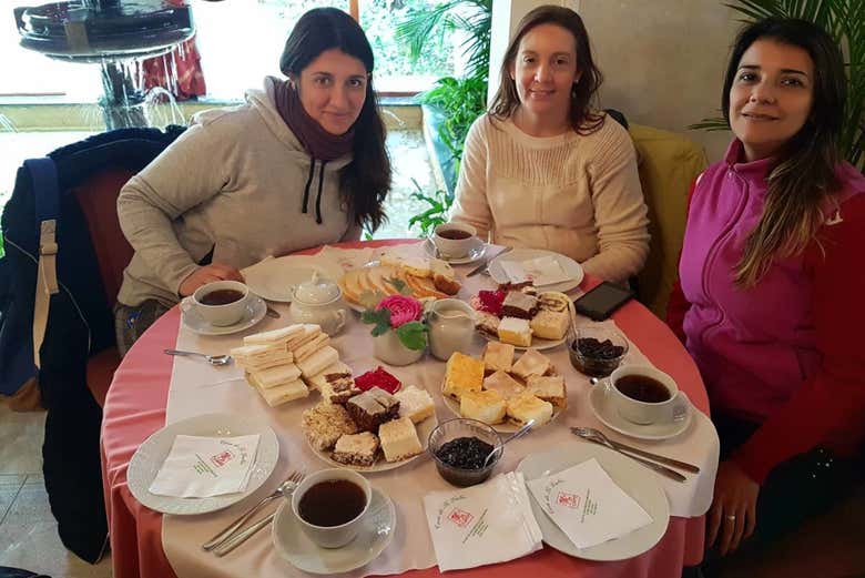 Enjoying a welsh tea