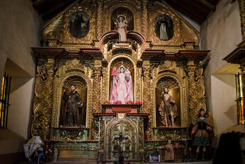The alter in the church of San Francisco, in Yavi