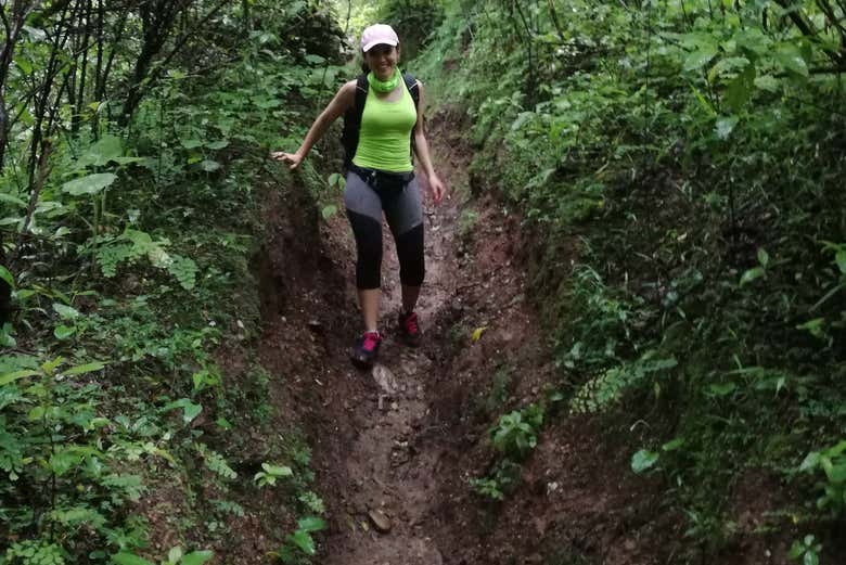 Caminhando em direção às termas