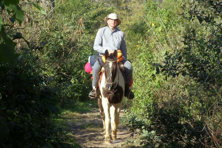 Disfrutando del paseo a caballo