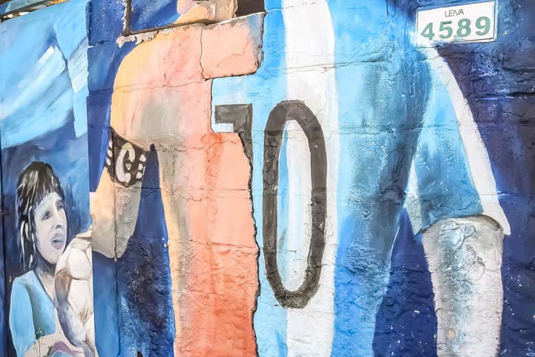 Street art sobre Leo Messi em Rosário