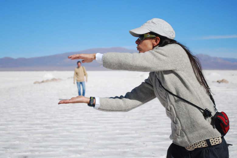 Enjoying the view of Salinas Grandes