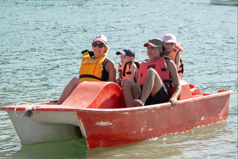 Hop in a pedal boat