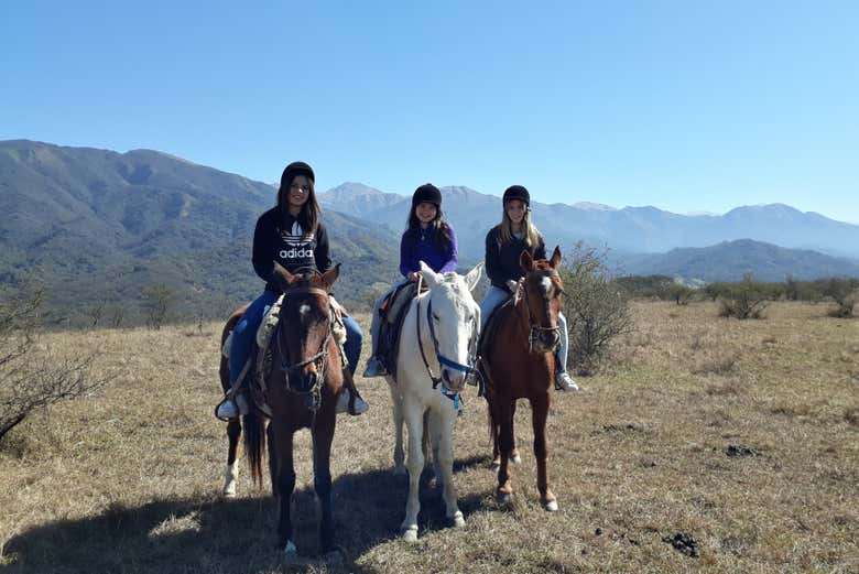 Disfrutando del paseo a caballo por San Lorenzo