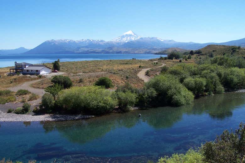 Vistas del volcán Lanín